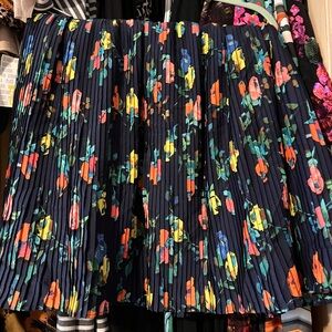 Merona Blue Floral Pleated Skirt